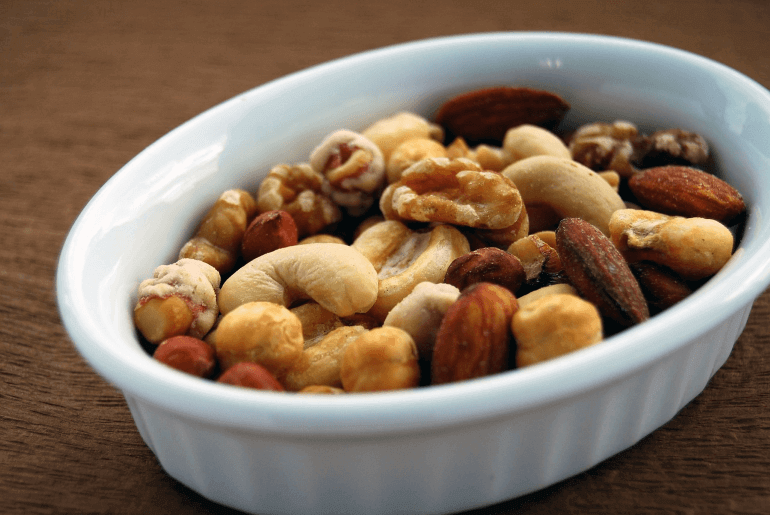 Bowl of Mixed Raw Nuts